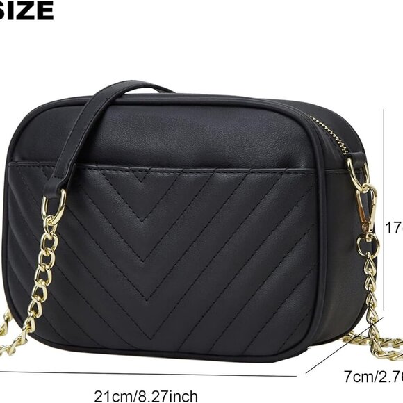 Phone Crossbody Bag with Chain Strap, Lightweight Vegan Leather Shoulder Purse f - Picture 2 of 6